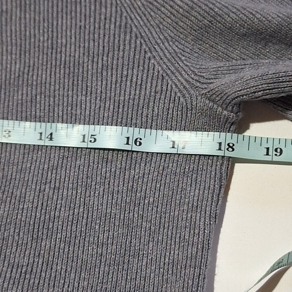 White House Black Market Cardigan Sweater Women's Medium Gray Open Minimalist - Picture 6 of 9